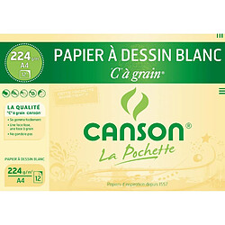 CANSON Papier à dessin 'C' à grain, A4, 224 g/m2, blanc ()