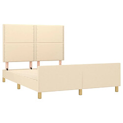 Acheter Maison Chic Cadre/structure de lit avec tête de lit pour adulte - Lit Moderne Chambre Crème 140x200 cm Tissu -MN77948