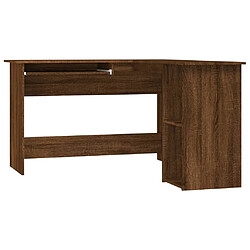 Maison Chic Bureau solide,Table de travail,Bureau d'ordinateur d'angle chêne marron 120x140x75 cm bois d'ingénierie -GKD33848