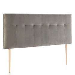 Vs Venta-Stock Tête de lit tapissée 160x100 cm gris, velours, pieds en bois