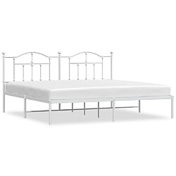 Maison Chic Lit adulte - Cadre de lit métal avec tête de lit,Structure du lit Contemporain pour chambre blanc 193x203 cm -MN69368