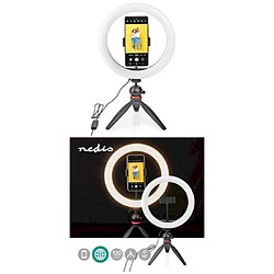 NEDIS Kit vidéo Vlogging Photo Selfie RING Kit Lumineux sur pieds + MICRO Lampe 120 LED - 10 Modes d'éclairage tél Bluetooth STUDIO PHOTO 