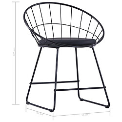 vidaXL Chaises à manger similicuir lot de 4 noir acier pas cher