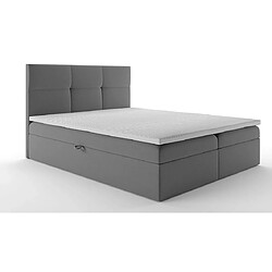 Acheter TRADA Lit adulte rembourré TOP avec rangement et matelas bonnell intégré dans le cadre du lit en 180×200 gris foncé