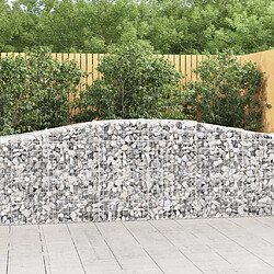 vidaXL Paniers à gabions arqués 7 pcs 400x50x80/100 cm Fer galvanisé