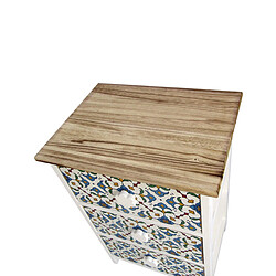 Acheter Mobili Rebecca Table de chevet 3 Tiroirs Bois Majolique Blanc 60x40x30