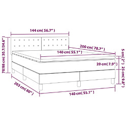 vidaXL Sommier à lattes de lit avec matelas Taupe 140x200 cm Tissu pas cher