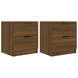 vidaXL Tables de chevet 2 pcs Chêne marron Bois d'ingénierie