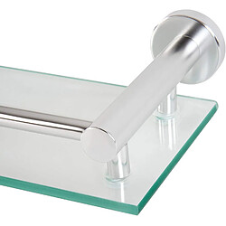 Acheter Helloshop26 Tablette pour salle de bain murale en verre trempé et aluminium largeur 50 cm matériel de montage inclus argenté étagère pour salle de bain 01_0000094