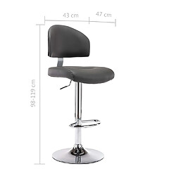 vidaXL Tabouret de bar Gris Similicuir pas cher