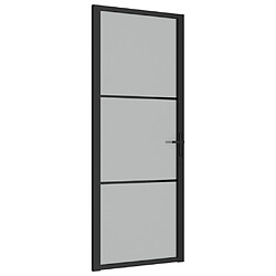 vidaXL Porte intérieure 83x201,5 cm Noir Verre mat et aluminium