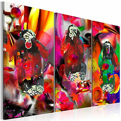 Paris Prix Tableau Imprimé 3 Panneaux Crazy Monkeys 60 x 90 cm