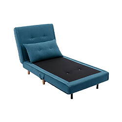 Vente-Unique Fauteuil convertible en tissu bleu URIBIA pas cher