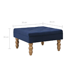 vidaXL Tabouret Bleu marine 60x60x36 cm Velours pas cher