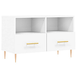 Maison Chic Meuble TV scandinave - Banc TV pour salon Blanc 80x36x50 cm Bois d'ingénierie -MN45175