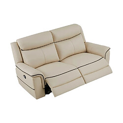 Vente-Unique Canapé 3 places relax électrique en cuir beige ADELIO pas cher