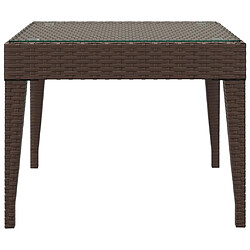 Avis Maison Chic Table d'appoint | Table Basse marron 50x50x38 cm poly rotin et verre trempé -GKD51637