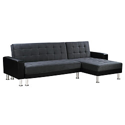 Habitat Et Jardin Canapé d'angle convertible et réversible Theo - 4 places - Noir / Gris