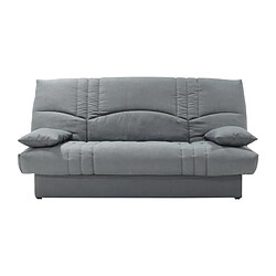 Clic clac 3 places THELMA - Tissu Soro gris moyen - Couchage 125x190 cm - L190 x P92 x H96 cm