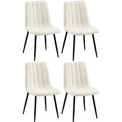 Non Lot de 4 chaises Dijon tissu 