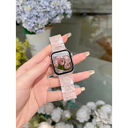 Sangle de montre en résine pour la bande de montre Apple Watch Fleur rose claire pour 42 mm 44 mm 45 mm pas cher