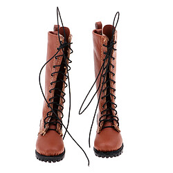 Bottes En Cuir PU à L'échelle 1: 6 Chaussures Pour Hommes Pour Figurine D'action Soldat 12 Pouces Marron