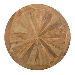 Avis Table Basse Industrielle Ronde Parümm Nege 90x90x45 cm en Bois d'Orme Recyclé et Fer