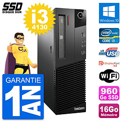 PC Lenovo ThinkCentre M93p SFF Intel i3-4130 RAM 16Go SSD 960Go Windows 10 Wifi · Occasion 