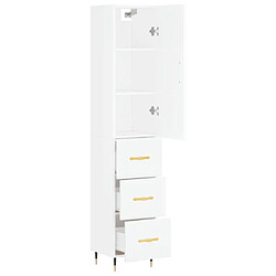 Acheter Maison Chic Buffet,Meuble de Rangement,commode pour salon,Cuisine Blanc brillant 34,5x34x180 cm Bois d'ingénierie -MN18346