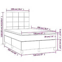 vidaXL Sommier à lattes de lit avec matelas LED Rose 120x200cm Velours pas cher