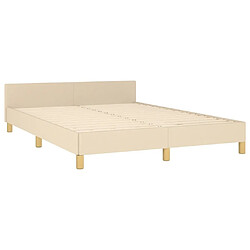 Maison Chic Cadre/structure de lit avec tête de lit pour adulte - Lit Moderne Chambre Crème 140x200 cm Tissu -MN77948 pas cher