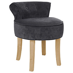 Atmosphera, Createur D'Interieur Tabouret Firmin - Velours - Gris