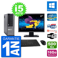 PC Dell 9020 SFF Ecran 27" Intel i5-4570 RAM 16Go Disque 500Go Windows 10 Wifi