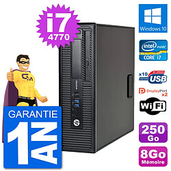 PC HP EliteDesk 800 G1 Core i7-4770 RAM 8Go Disque Dur 250Go Windows 10 Wifi - Occasion