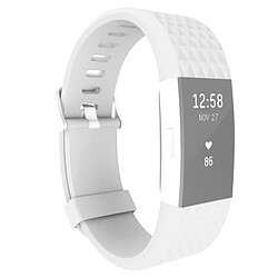 Wewoo Bracelet blanc pour Fitbit Charger 2 Montre Diamond Texture TPU Bracelet, Longueur totale: 23cm 