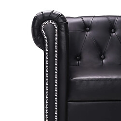 Acheter vidaXL Canapé Chesterfield en forme de L cuir synthétique noir