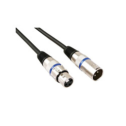 Perel Cable professionnel xlr, xlr male vers xlr femelle (3m noir)