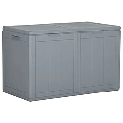 Helloshop26 Coffre boîte meuble de jardin rangement 180 litres gris PP rotin 02_0013015