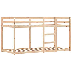 Vidaxl Lit superposé avec rideaux rose 90x200 cm bois pin massif pas cher