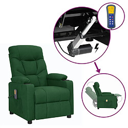 vidaXL Fauteuil de massage Vert foncé Tissu