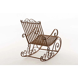 Avis Decoshop26 Chaise fauteuil à bascule rocking chair pour jardin en fer marron vieilli MDJ10101