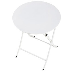 Avis Pegane Ensemble de jardin table ronde + 2 chaises pliantes coloris blanc