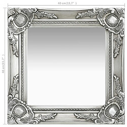 Maison Chic Miroir mural style baroque | Miroir Décoration pour Maison Salle de Bain 40x40 cm Argenté -GKD85744 pas cher