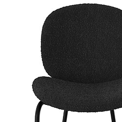 Acheter Rendez Vous Deco Chaise pour îlot central Iris en tissu bouclé noir 63,5 cm (lot de 2)