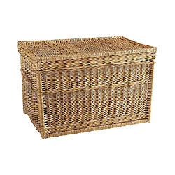 Aubry Gaspard Malle de rangement en osier buff 70 x 42 x 42 cm.