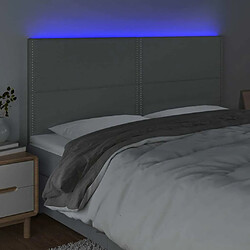 Avis Maison Chic Tête de lit moderne à LED lumineuse pour chambre - Décoration de lit Gris clair 160x5x118/128 cm Tissu -MN40409