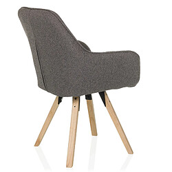 Chaise visiteur / Chaise de salle à manger SCANDI SOFT I tissu gris foncé hjh LIVING pas cher