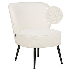 Beliani Fauteuil Bouclé Blanc VOSS 