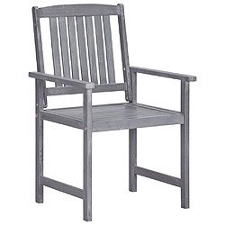 Maison Chic Lot de 4 Chaises de jardin,Fauteuil d'extérieur Bois massif d'acacia Gris -MN37109