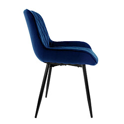 Avis ML-Design Set 4 chaises de salle à manger rembourrées assise dossier bleu foncé velours